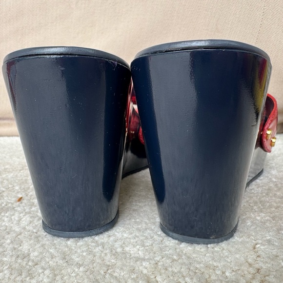 Red Patent Calf Tory Burch wedges New in Box 9.5 Rare - Picture 7 of 10